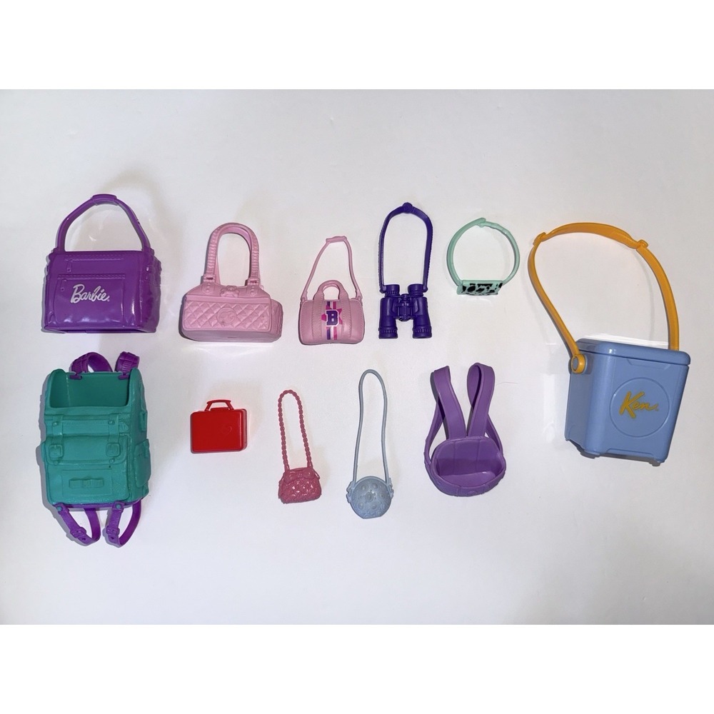 Barbie Accessories Lot Purses Backpack Cooler Ken Travel Handbags Binoculars